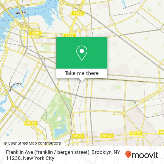 Franklin Ave (franklin / bergen street), Brooklyn, NY 11238 map