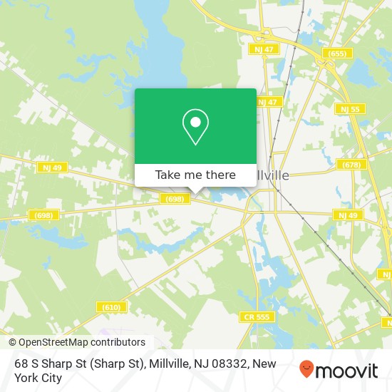 Mapa de 68 S Sharp St (Sharp St), Millville, NJ 08332