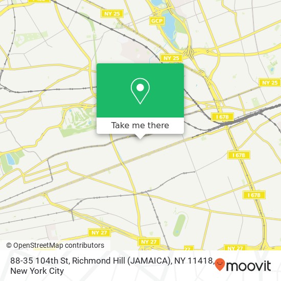 Mapa de 88-35 104th St, Richmond Hill (JAMAICA), NY 11418