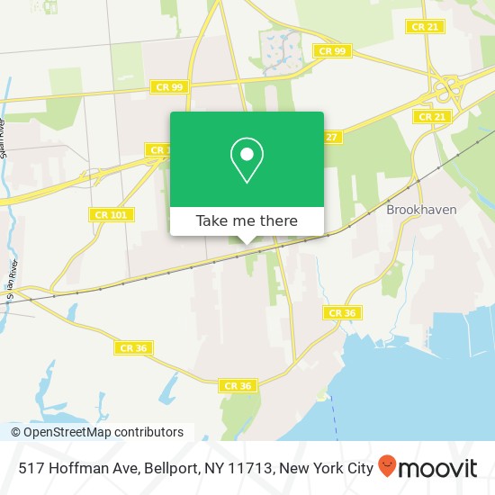 Mapa de 517 Hoffman Ave, Bellport, NY 11713
