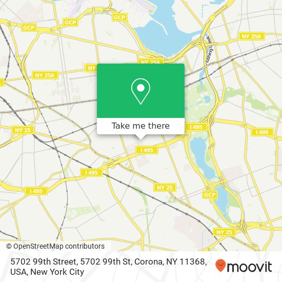 Mapa de 5702 99th Street, 5702 99th St, Corona, NY 11368, USA