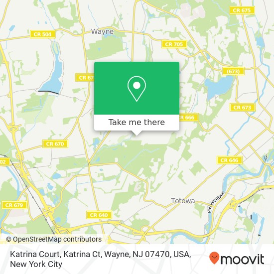 Mapa de Katrina Court, Katrina Ct, Wayne, NJ 07470, USA