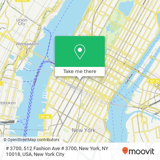 Mapa de # 3700, 512 Fashion Ave # 3700, New York, NY 10018, USA