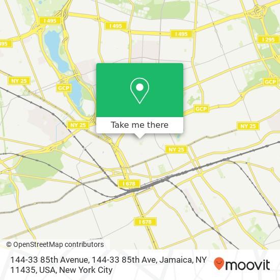 144-33 85th Avenue, 144-33 85th Ave, Jamaica, NY 11435, USA map
