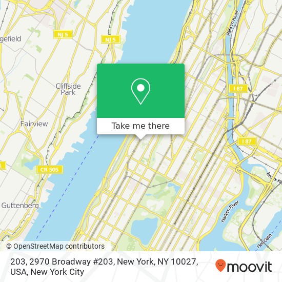 Mapa de 203, 2970 Broadway #203, New York, NY 10027, USA