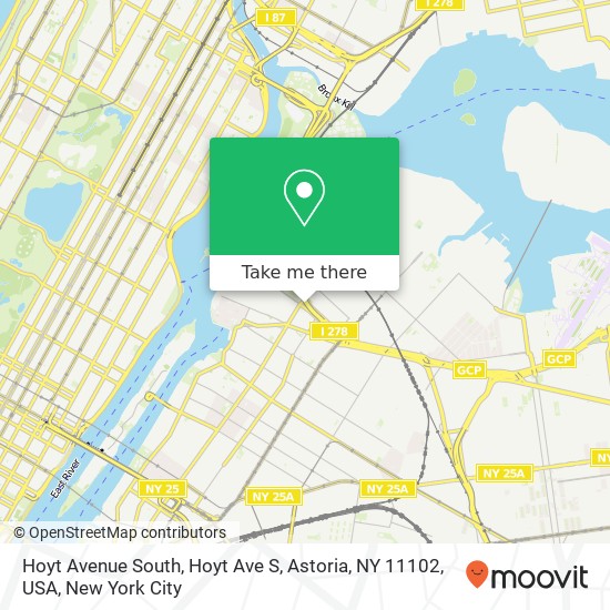 Mapa de Hoyt Avenue South, Hoyt Ave S, Astoria, NY 11102, USA