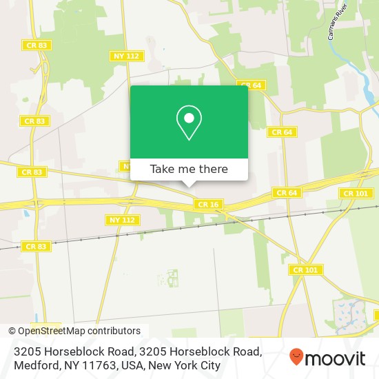 3205 Horseblock Road, 3205 Horseblock Road, Medford, NY 11763, USA map