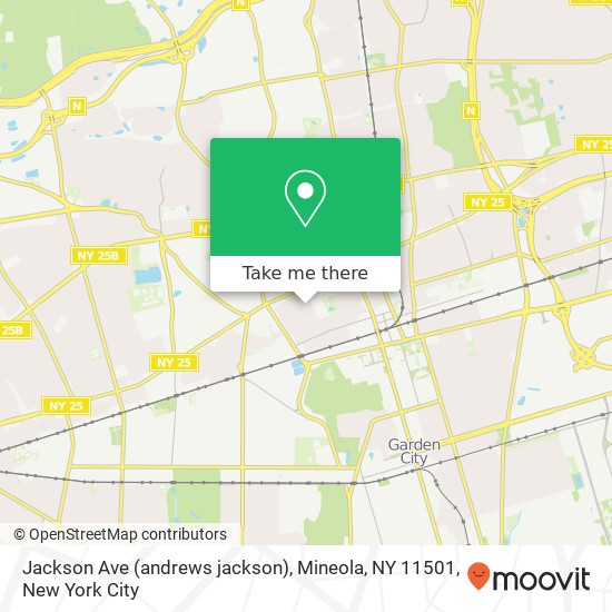 Jackson Ave (andrews jackson), Mineola, NY 11501 map