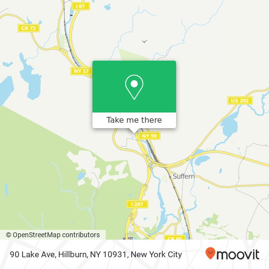 Mapa de 90 Lake Ave, Hillburn, NY 10931