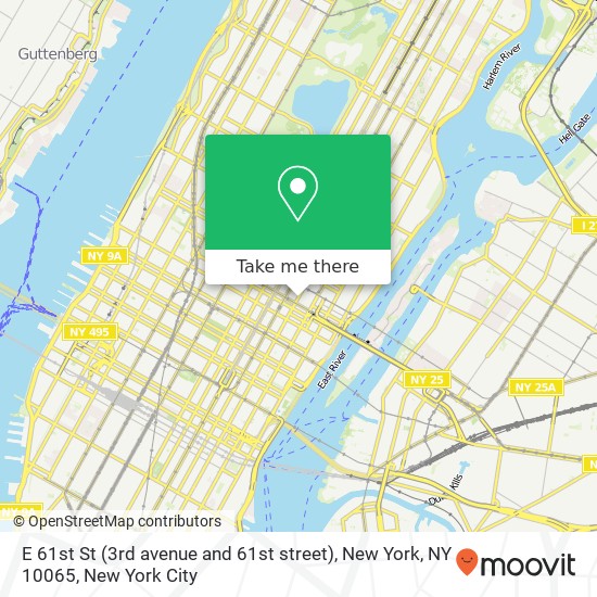 E 61st St (3rd avenue and 61st street), New York, NY 10065 map