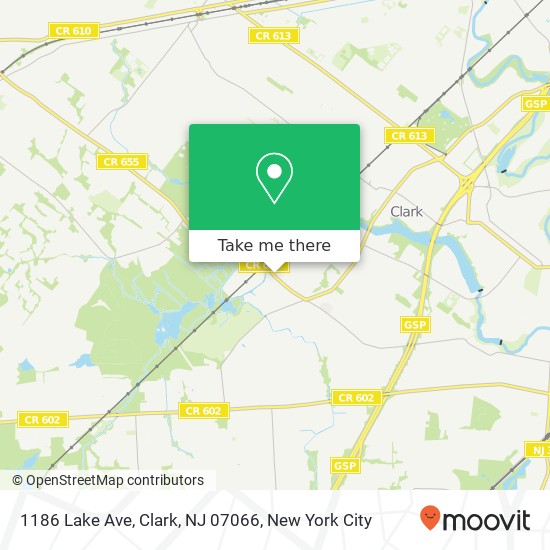 Mapa de 1186 Lake Ave, Clark, NJ 07066