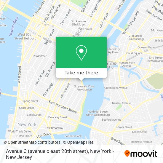 Avenue C (avenue c east 20th street) map