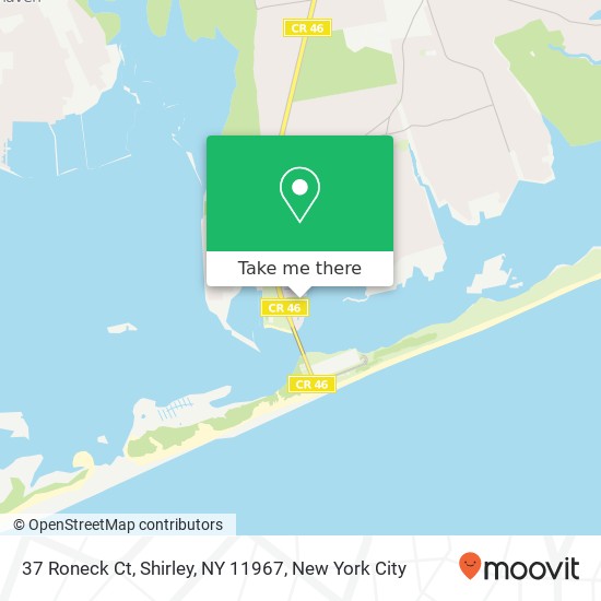 Mapa de 37 Roneck Ct, Shirley, NY 11967