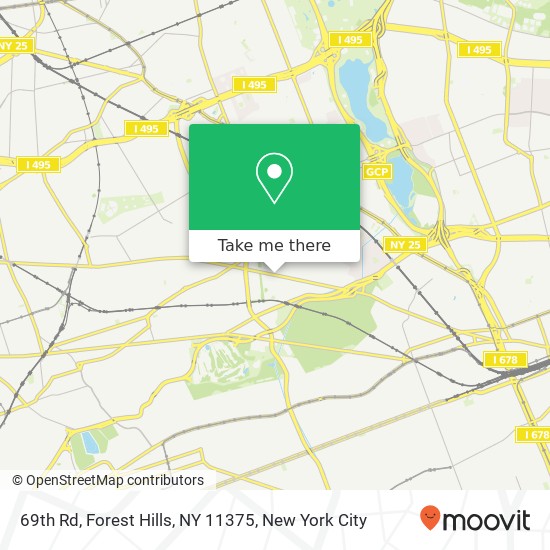 Mapa de 69th Rd, Forest Hills, NY 11375