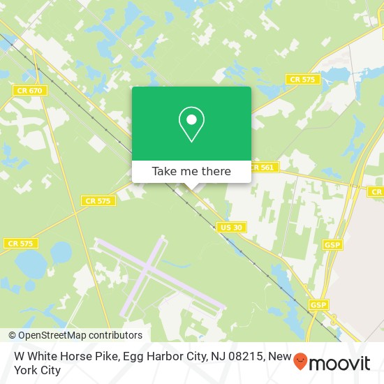 Mapa de W White Horse Pike, Egg Harbor City, NJ 08215