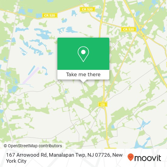 Mapa de 167 Arrowood Rd, Manalapan Twp, NJ 07726