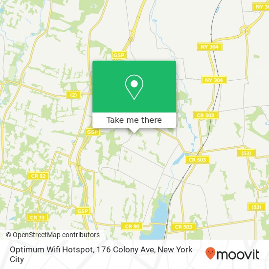 Mapa de Optimum Wifi Hotspot, 176 Colony Ave