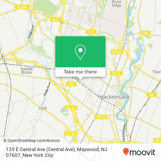 135 E Central Ave (Central Ave), Maywood, NJ 07607 map