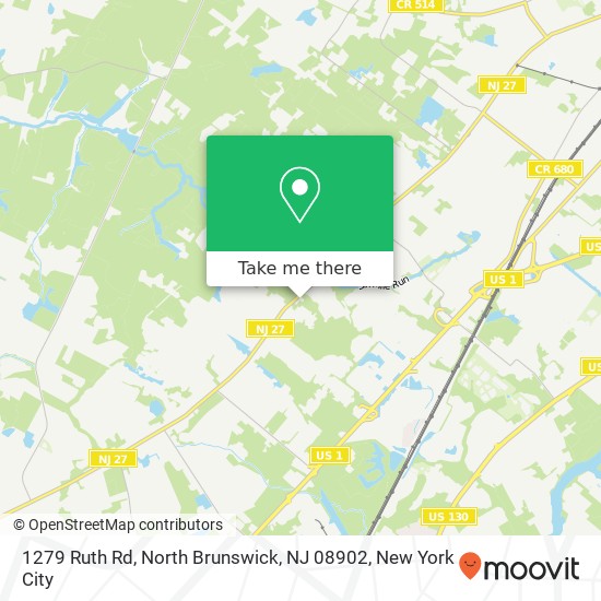 Mapa de 1279 Ruth Rd, North Brunswick, NJ 08902