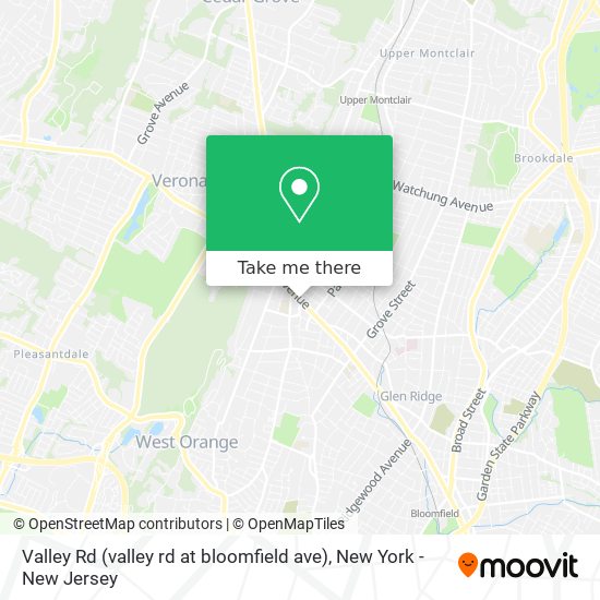 Valley Rd (valley rd at bloomfield ave) map