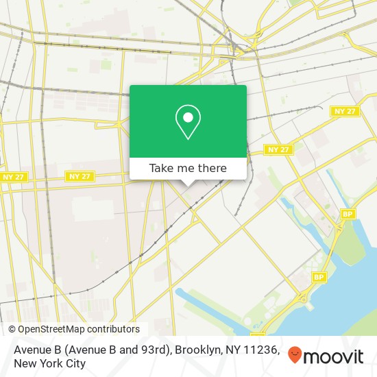 Mapa de Avenue B (Avenue B and 93rd), Brooklyn, NY 11236