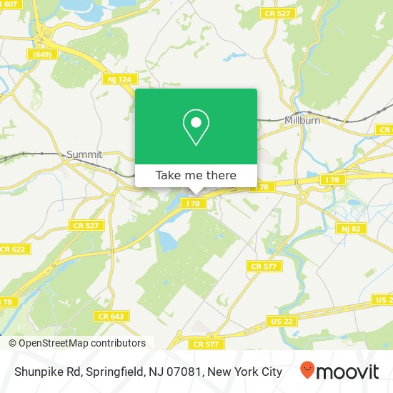 Shunpike Rd, Springfield, NJ 07081 map