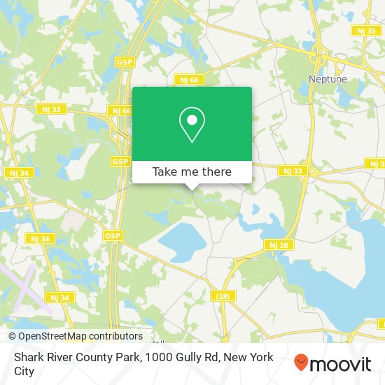 Mapa de Shark River County Park, 1000 Gully Rd