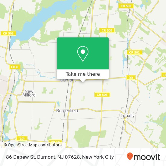 Mapa de 86 Depew St, Dumont, NJ 07628