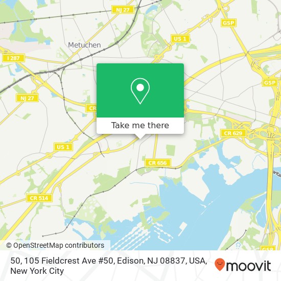 Mapa de 50, 105 Fieldcrest Ave #50, Edison, NJ 08837, USA