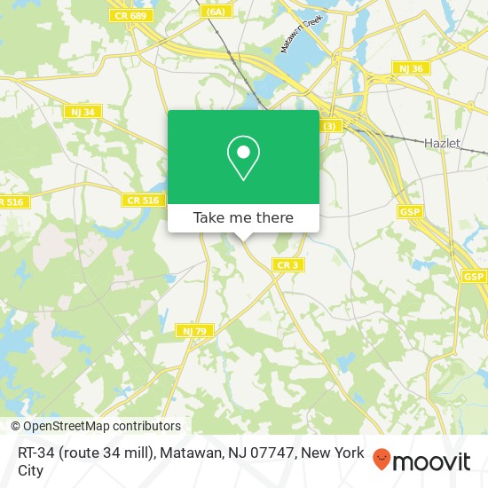 Mapa de RT-34 (route 34 mill), Matawan, NJ 07747