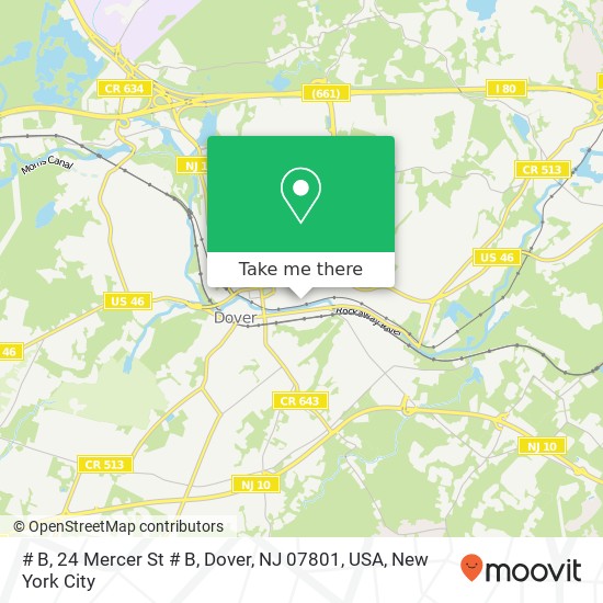 Mapa de # B, 24 Mercer St # B, Dover, NJ 07801, USA