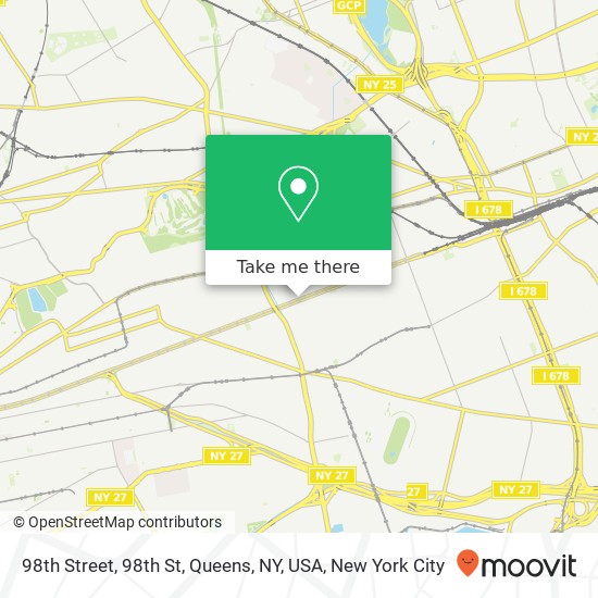 Mapa de 98th Street, 98th St, Queens, NY, USA