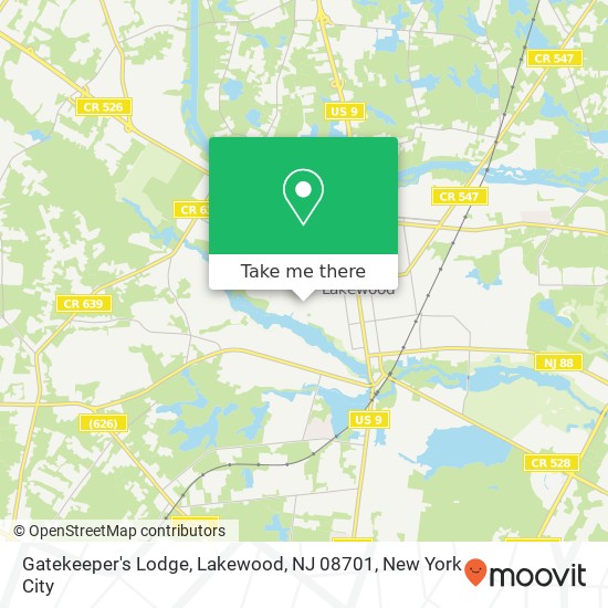 Mapa de Gatekeeper's Lodge, Lakewood, NJ 08701