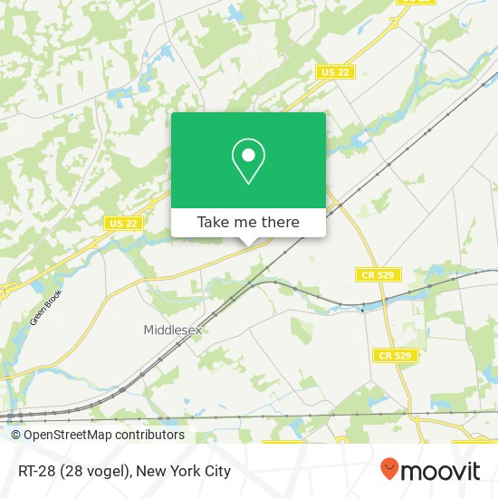Mapa de RT-28 (28 vogel), Middlesex, NJ 08846