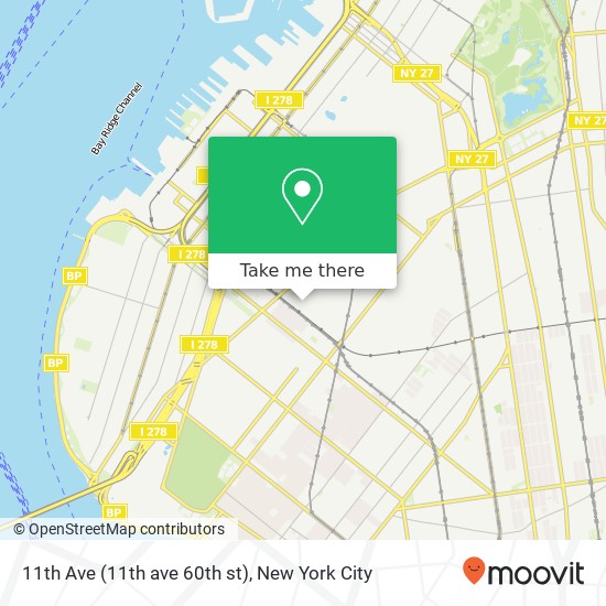 Mapa de 11th Ave (11th ave 60th st), Brooklyn, NY 11219
