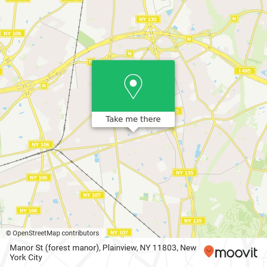 Mapa de Manor St (forest manor), Plainview, NY 11803