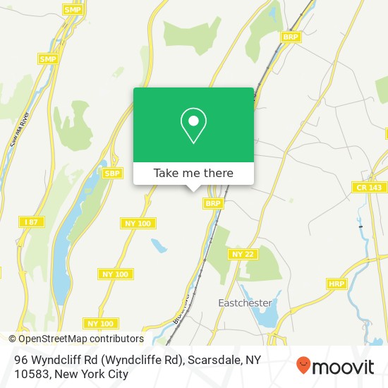 Mapa de 96 Wyndcliff Rd (Wyndcliffe Rd), Scarsdale, NY 10583