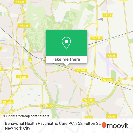 Mapa de Behavorial Health Psychiatric Care PC, 752 Fulton St