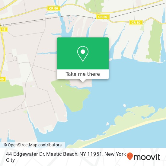 44 Edgewater Dr, Mastic Beach, NY 11951 map