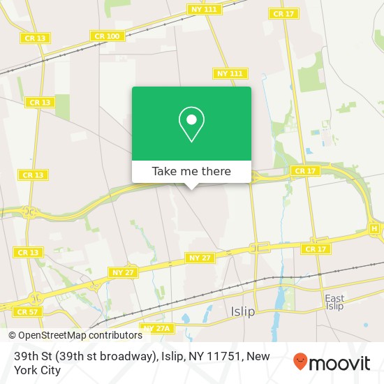 Mapa de 39th St (39th st broadway), Islip, NY 11751