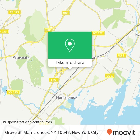 Mapa de Grove St, Mamaroneck, NY 10543