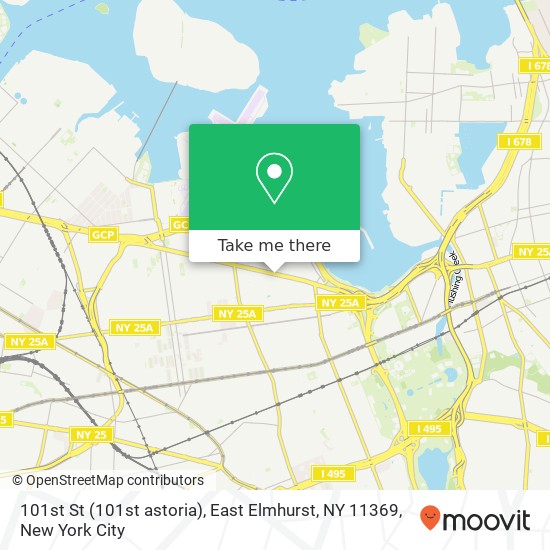 Mapa de 101st St (101st astoria), East Elmhurst, NY 11369