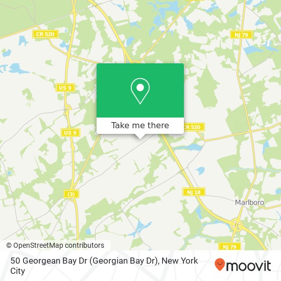 Mapa de 50 Georgean Bay Dr (Georgian Bay Dr), Morganville, NJ 07751