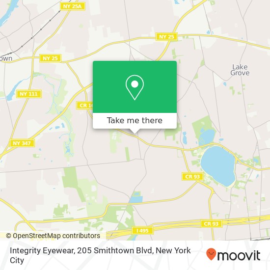 Integrity Eyewear, 205 Smithtown Blvd map