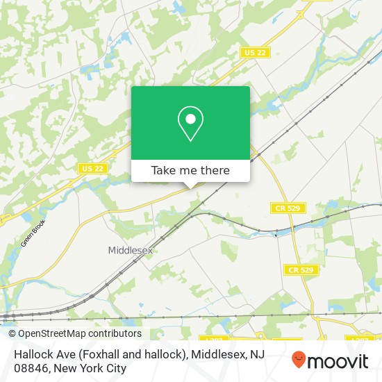 Mapa de Hallock Ave (Foxhall and hallock), Middlesex, NJ 08846