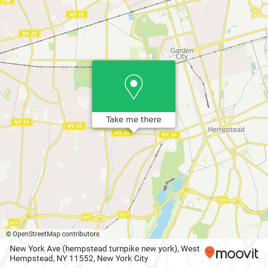 Mapa de New York Ave (hempstead turnpike new york), West Hempstead, NY 11552