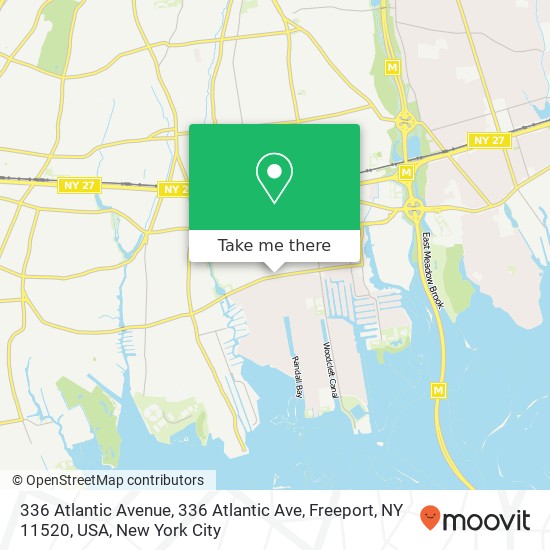 Mapa de 336 Atlantic Avenue, 336 Atlantic Ave, Freeport, NY 11520, USA