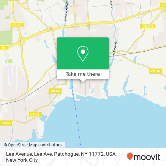 Mapa de Lee Avenue, Lee Ave, Patchogue, NY 11772, USA