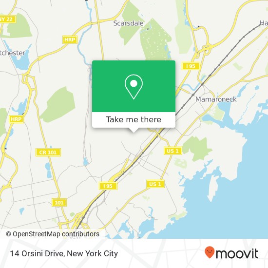 Mapa de 14 Orsini Drive, 14 Orsini Dr, Larchmont, NY 10538, USA
