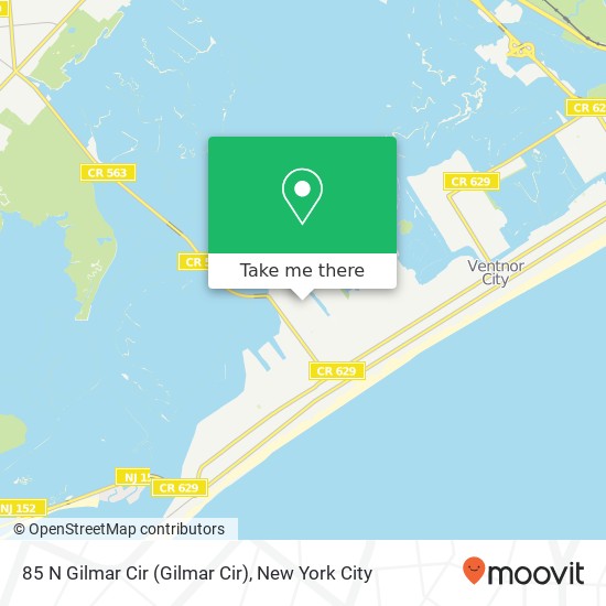 Mapa de 85 N Gilmar Cir (Gilmar Cir), Margate City, NJ 08402